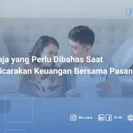Ilustrasi pasangan membahas keuangan