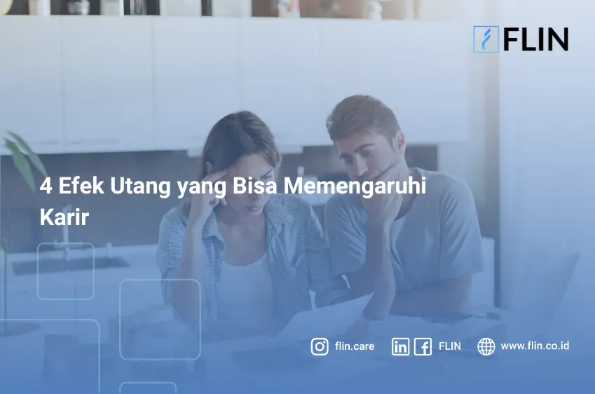 Seorang pria kantoran memegang kepala setelah melihat dokumen, menggambarkan stres akibat efek utang yang menumpuk dan tekanan finansial di tempat kerja